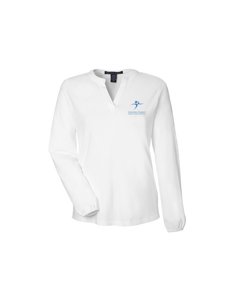 Ladies Top: DEVON & JONES LADIES' RALEIGH HALF-PLACKET KNIT TOP