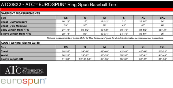 Baseball T-Shirt: ATC™ EUROSPUN® RING SPUN BASEBALL TEE