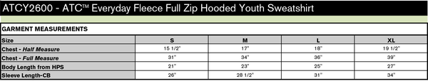 YOUTH Sweatshirt - Full Zip Hoodie: ATC™ Everyday Fleece