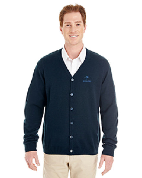 Ladies & Men's Cardigan Sweater: HARRITON V-NECK BUTTON CARDIGAN