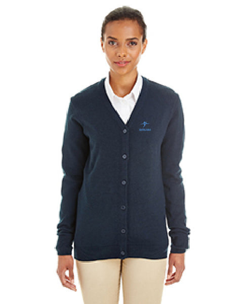 Ladies & Men's Cardigan Sweater: HARRITON V-NECK BUTTON CARDIGAN