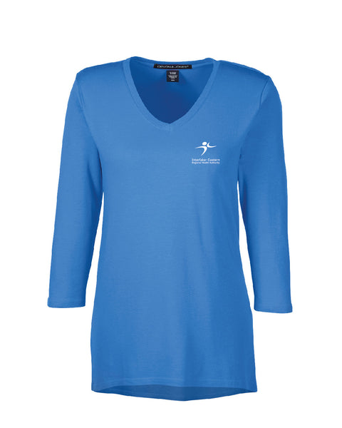 Ladies Top: DEVON & JONES PERFECT FIT™ BRACELET-LENGTH V-NECK